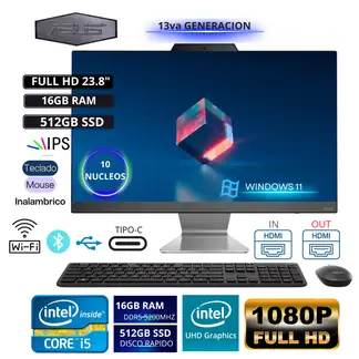 ASUS - All In One AIO A3402WVAk Intel Core i5 1335U Ram 16GB Disco 512GB SSD FHD
