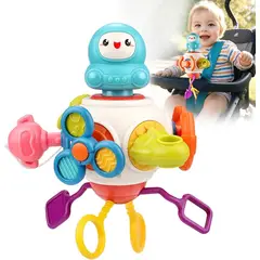 BIBI - JUGUETE SENSORIAL MONTESSORI CON CUERDA PARA BEBE 8 EN 1