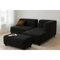 GENERICO - Seccional Sienna - Negro + Banqueta de Regalo