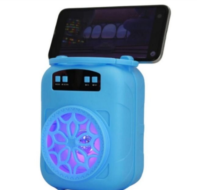 Parlante Bluetooth Portatil LED inalámbrico Celeste