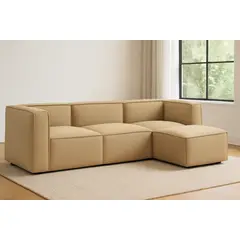 GENERICO - Sofá Vitoriano Clásico - Beige + Banqueta de Regalo