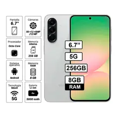 SAMSUNG - Celular Galaxy A56 5G 256GB 8GB RAM Color Gris Claro
