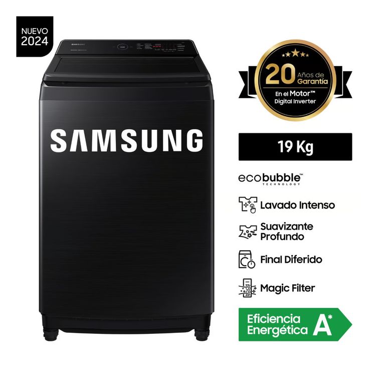 LAVADORA 19 KG ECOBUBBLE WA19CG6441BVPE NEGRO