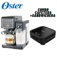 OSTER - Combo Cafetera BVSTEM6801M + Sanguchera Grill CKSTSM400 Negro