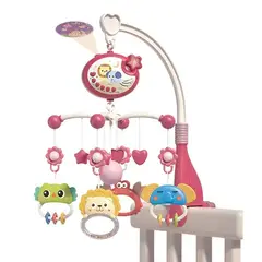 BIBI - Móvil Cuna Giratorio Musical con Proyector y Control Rosado