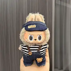 DISEÑO ORIGINAL - Ropa para Labubu Overol Azul Polo Rayas Gorra Nice