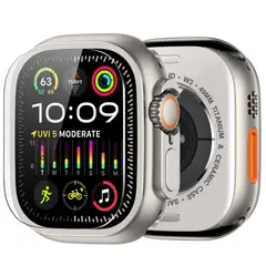 AMBAND - Case y Mica de Vidrio templado Para Apple Watch Ultra de Metal Titanio