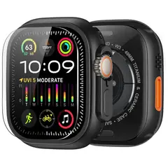 AMBAND - Case y Mica de Vidrio templado Para Apple Watch Ultra de Metal Negro