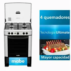 MABE - Cocina a Gas 4 Hornillas Inoxidable CMP6014AG0