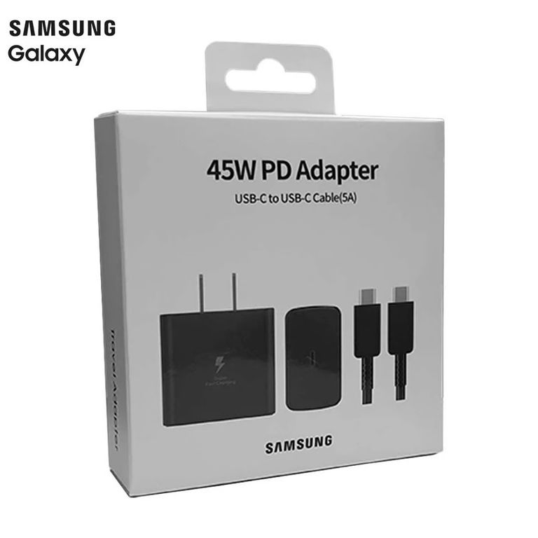 Cargador compatible 45w color negro tipo c