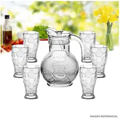 INSPIRA MARKET - Set Jarra y Vasos Futbol Dia del Padre Pelota