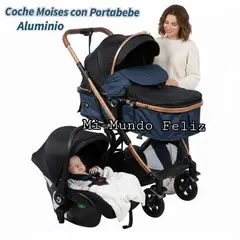 EBABY - COCHE PARA BEBE CON PORTABEBE MOISES - BLUE