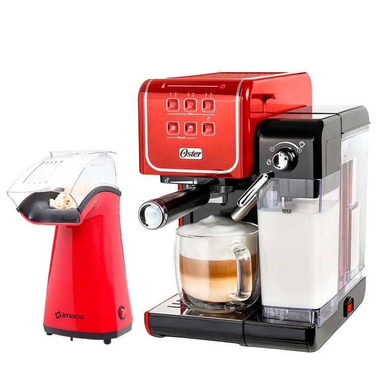 Cafetera PrimaLatte Touch BVSTEM6801R + Pop Corn Imaco PO120R