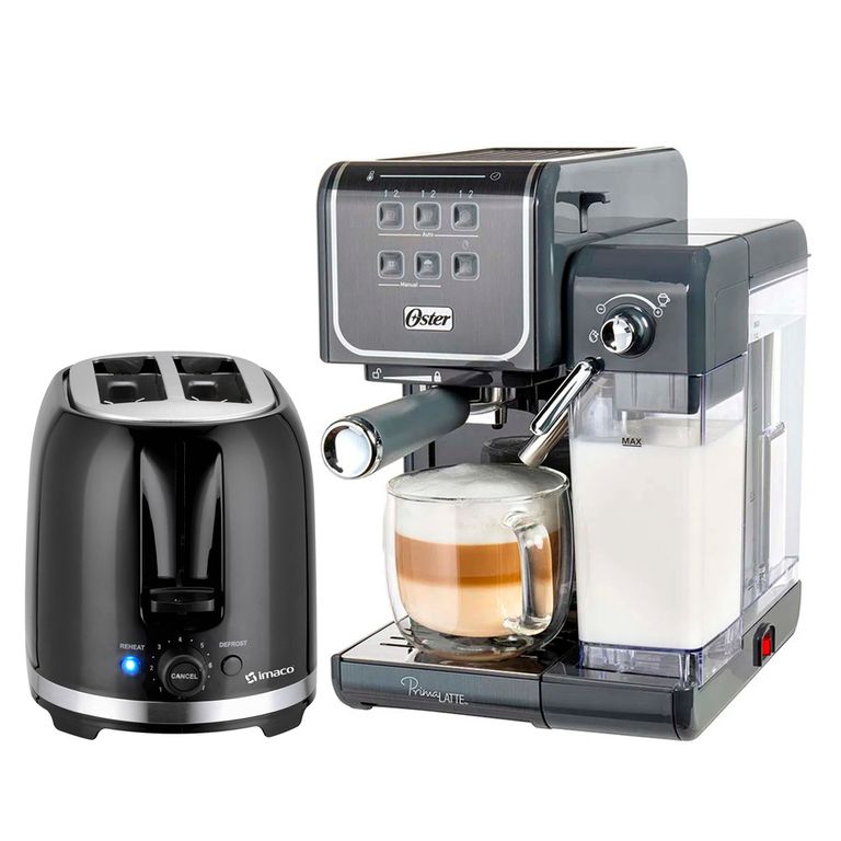 Combo Cafetera PrimaLatte BVSTEM6801M Tostadora Imaco IBT2085N
