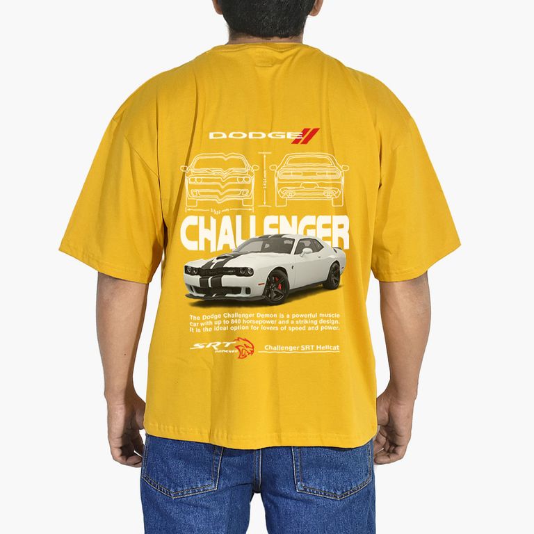 Polo Oversize Algodón Amarillo Dodge Challenger