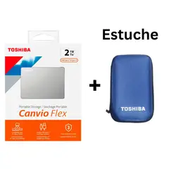 TOSHIBA - Disco Duro Externo 2 TB Canvio Flex Silver + Estuche Funda