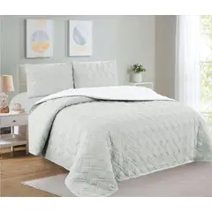 CASATEX - Cubrecama Reverso Sherpa + Juego de Sábanas 2 Plazas 100% Algodón