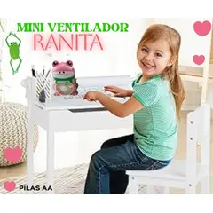 GENERICO - MINI VENTILADOR PORTÁTIL DE MANO MODELO RANITA A PILAS