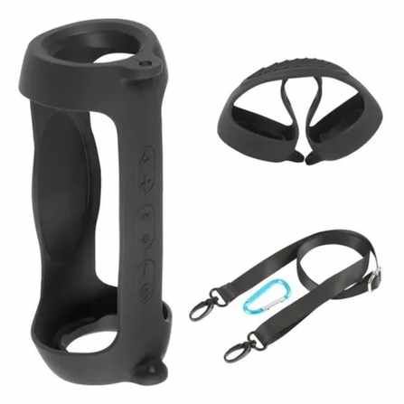 PROTECTOR FUNDA CASE DE SILICONA PARA JBL CHARGE 5 COLOR NEGRO