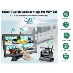 GENERICO - Pantalla Camara Solar Táctil Inalámbrica Magnética Kit 10 pulgadas