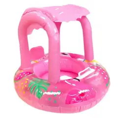 GENERICO - Flotador Diseño Bote Toldo Infantil Rosa