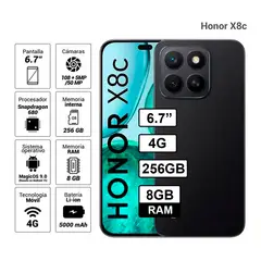 HONOR - Celular X8c 8GB Ram 256GB Color Negro