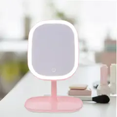 GENERICO - Espejo De Maquillaje Con 3 Tonos De Luz Recargable Táctil