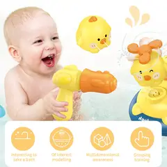 BIBI - Set de Juguete Para Bañera Bebé Diseño Pato 7 en 1