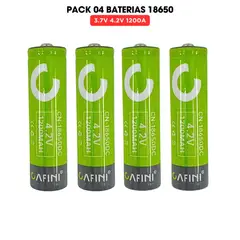 CAFINI - Bateria 18650 Litio 3.7V 4.2V Recargable x 04 Unidades