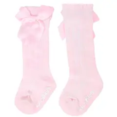 GENERICO - Medias largas niña - Lazo - Rosado