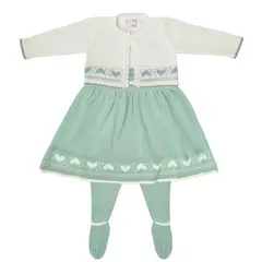 GENERICO - Conjunto Vestido Hilo - 3 piezas - Verde