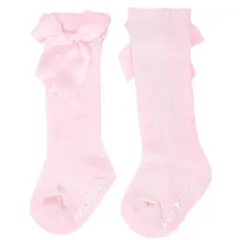 GENERICO - Medias largas niña - Lazo - Rosado