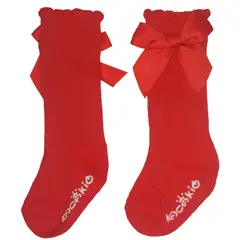 GENERICO - Medias largas niña - Lazo - Rojo Claro