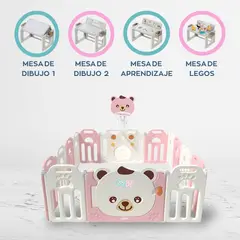 BEAUTIFUL - Corral Armable 4 en 1 para Bebés «BALOO» Pink