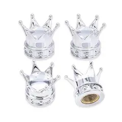 GENERICO - TAPA DE PITON CORONA PVC PLATEADO 4PCS