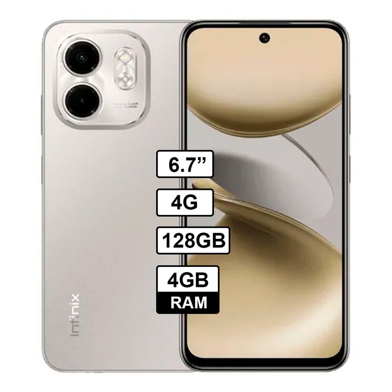 Celular smart 9 4GB - 128GB Color Plateado