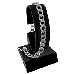 GENERICO - Pulsera Hombre Eslabones Hexagonal Regalo Papá Novio Plata 950