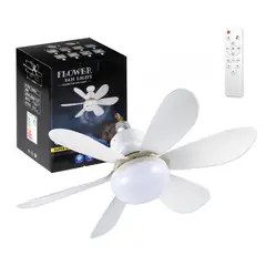 OEM - Foco Ventilador de Techo 6 Aspas Luz Fría/Cálida/Neutra + Control