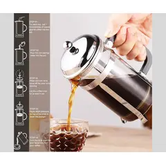 GENERICO - Cafetera prensa francesa de acero 800 ml