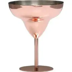 GENERICO - Copa Acero Inoxidable Metal de vino cobreado 300mL no dorada