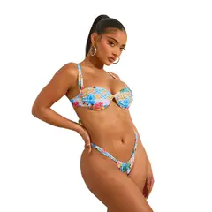 LIMA BIKINI - Bikini semi hilo 2 piezas print varillas bajo busto