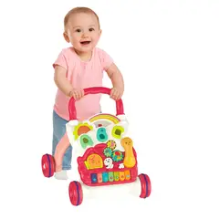 BIBI - ANDADOR CAMINADOR ESTIMULACIÓN PARA BEBÉ 4 EN 1 ROSADO