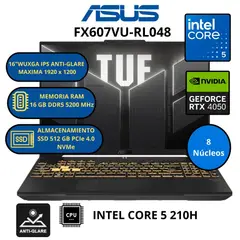 Laptop FX607VU-RL048 INTEL CORE 5-RAM 16 GB SSD 512 GB FREE DOS