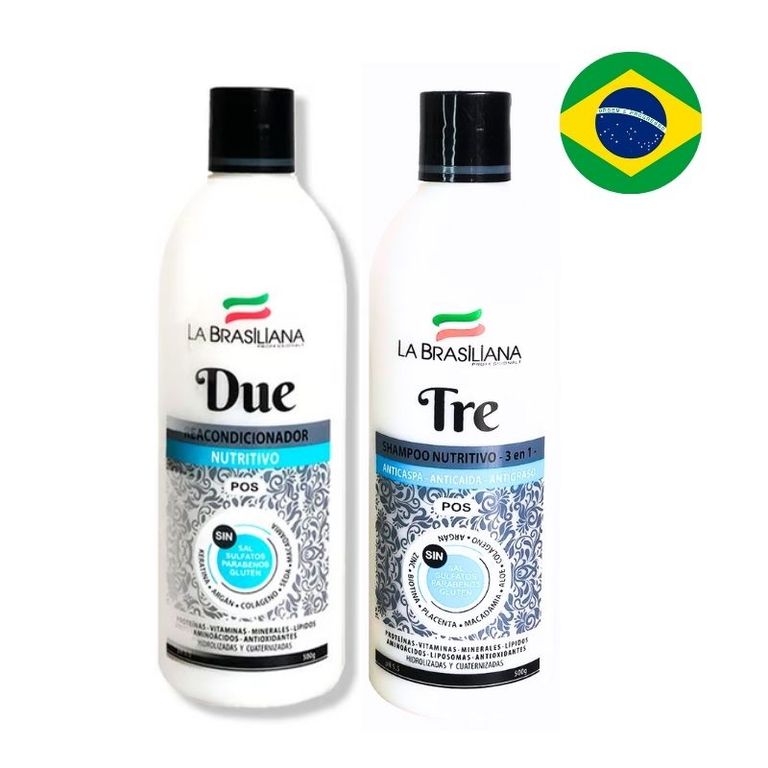 Shampoo Tre y Acondicionador Due Post alisado -