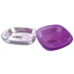 LIBBEY - Tazón de vidrio 5.7 cup con tapa de plástico serve