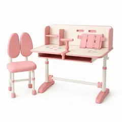 GENERICO - Set de Escritorio Infantil Regulable Multifuncional Rosado