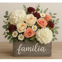 BOSQUE INVERNAL DECORACION ECO ALTERNATIVA - Arreglo floral artificial en caja de madera