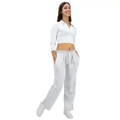 ENKI - Pantalón Palazzo Para Mujer Franela Comodidad y Estilo