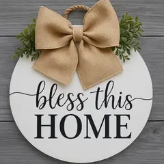 BOSQUE INVERNAL DECORACION ECO ALTERNATIVA - Cartel de puerta circular Bless