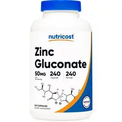 Gluconato de zinc, 50 mg, 240 cápsula Zinc Gluconate